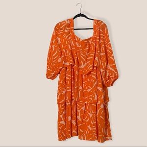 Who What Wear Tiered Balloon Sleeve Plus Dress